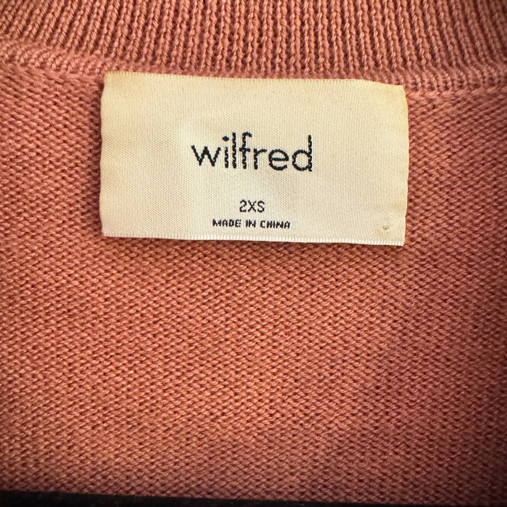 Wilfred Aritzia Clara Merino Wool Waist Sweater Rose Dusty Pink 2XS